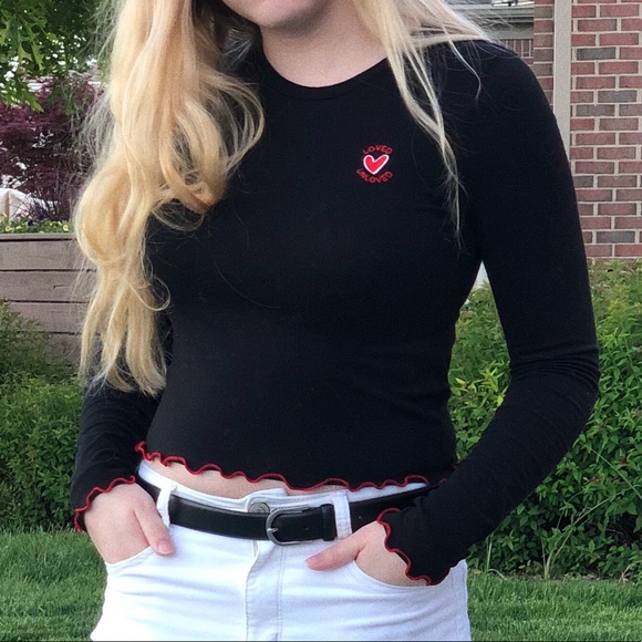 Forever 21 Loved Unloved Red Heart Crop Top - Picture 6 of 6